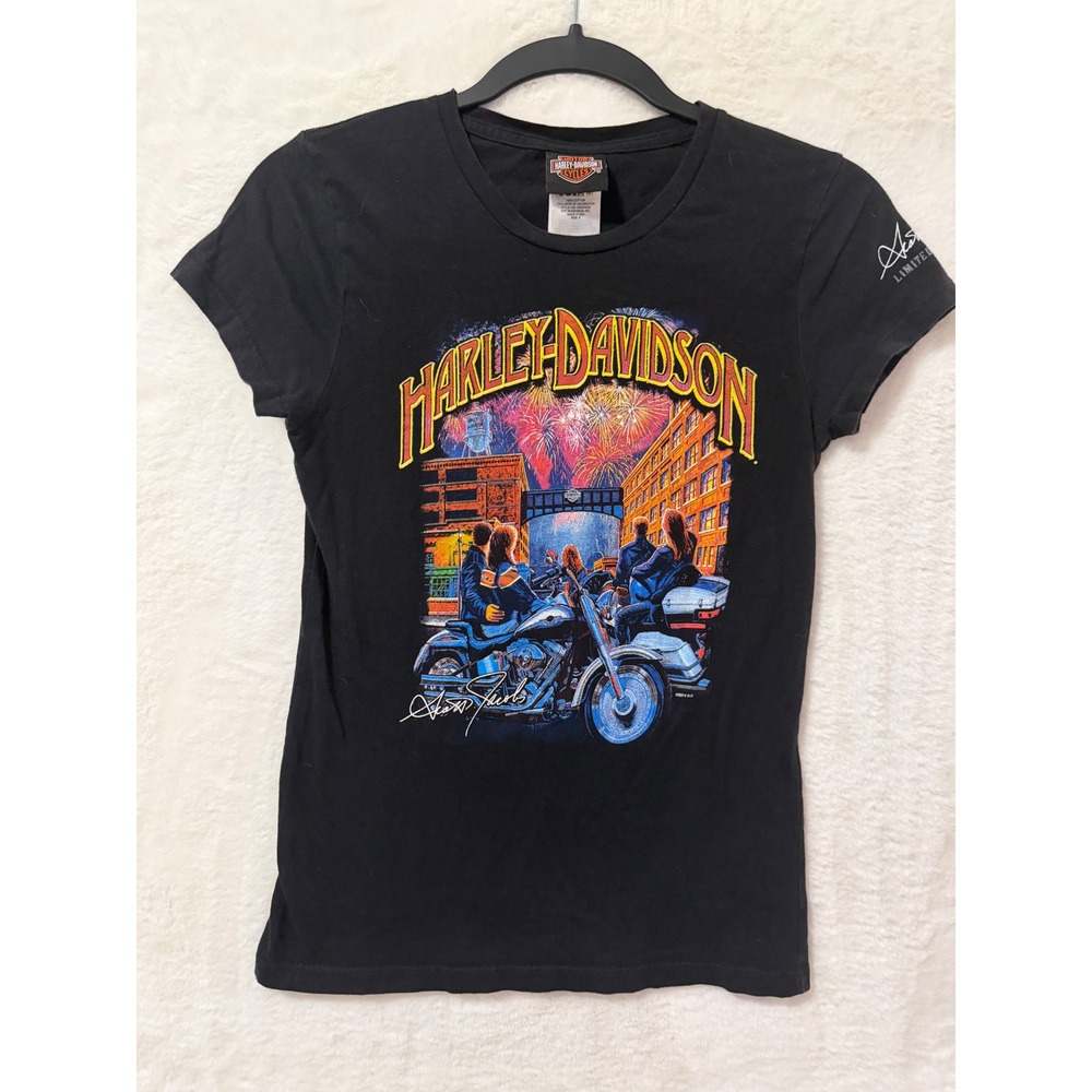 Harley-Davidson Womens Small T-Shirt Scott Jacobs Fireworks Fort Lauderdale FL